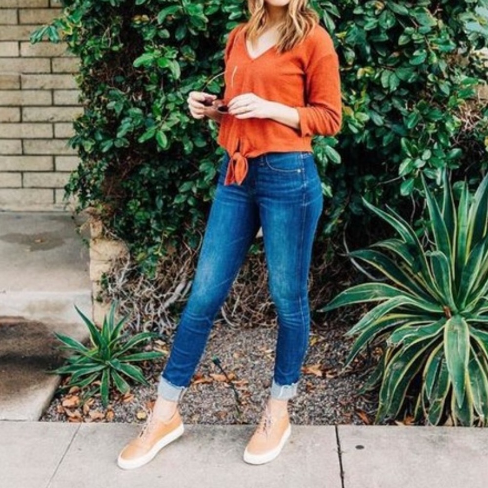 Madewell Texture Thread Long-Sleeve Tie-Front Top - Picture 2 of 12